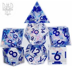 DND‎ Dice Set - Time Shatter - 7 RARE Handmade Resin Dice - RPG Tabletop Gaming